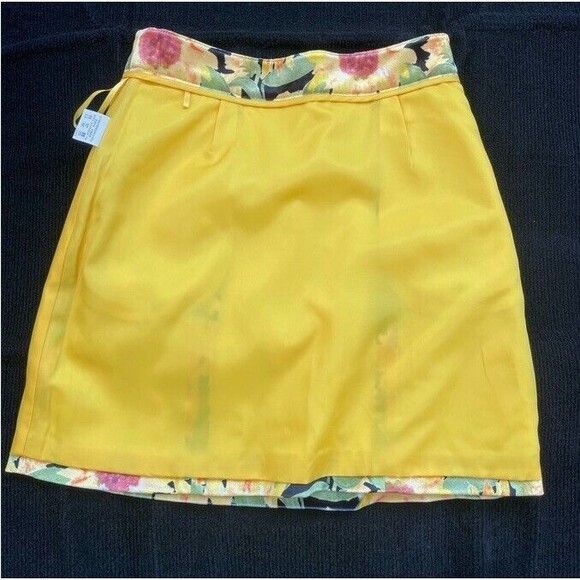 Peacebird Mini Skirt Sunflower Velvet Lined Hippie Boho Chinese Floral Small NEW - Picture 3 of 11